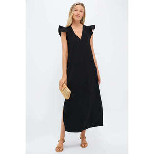 Tuckernuck Pomander Place Black Flutter Sleeve Miko Dress